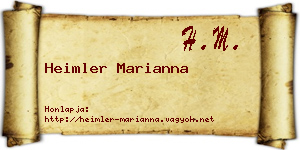 Heimler Marianna névjegykártya